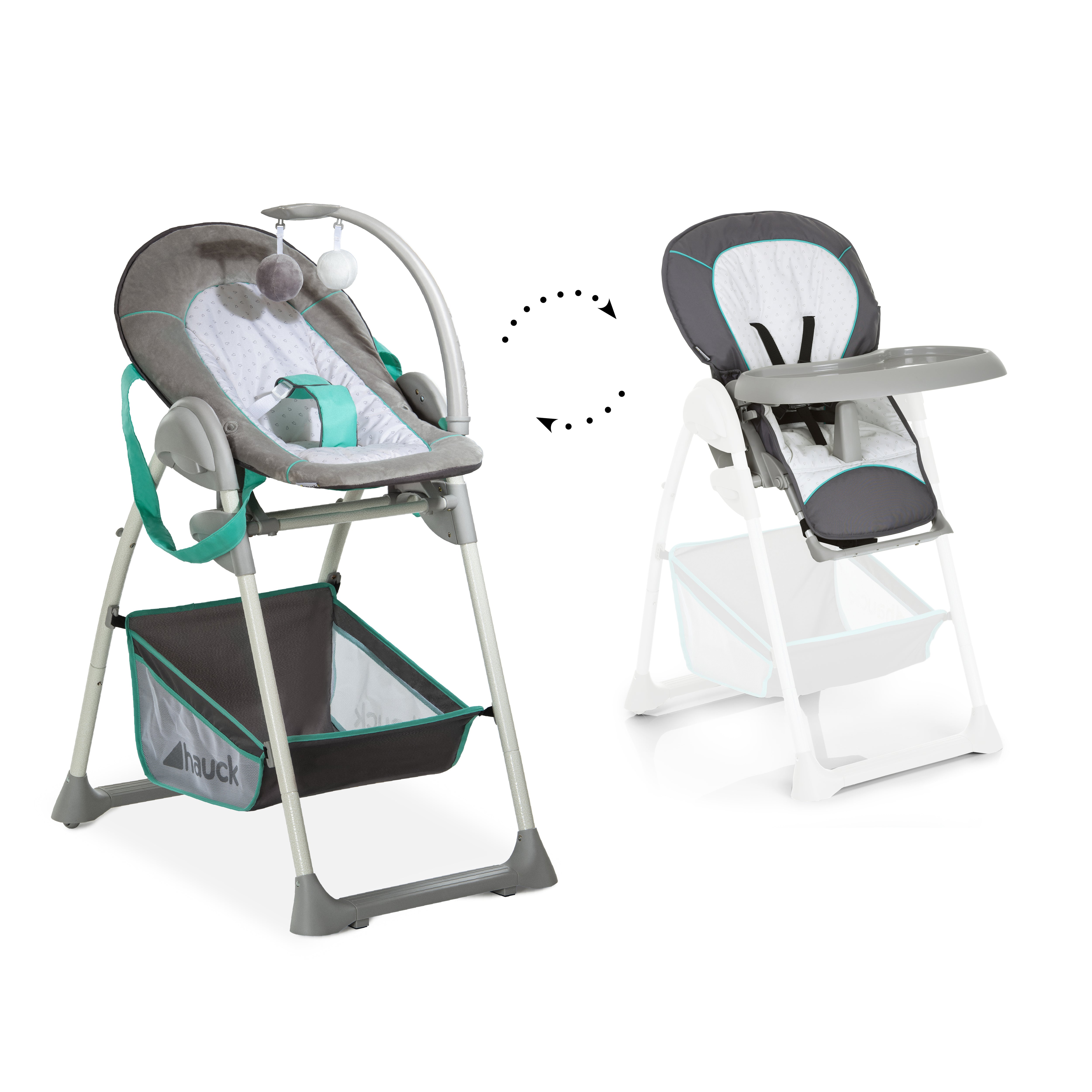 hauck-sit-n-relax-hochstuhl-hearts-h-henverstellbar-mit-tisch image 1
