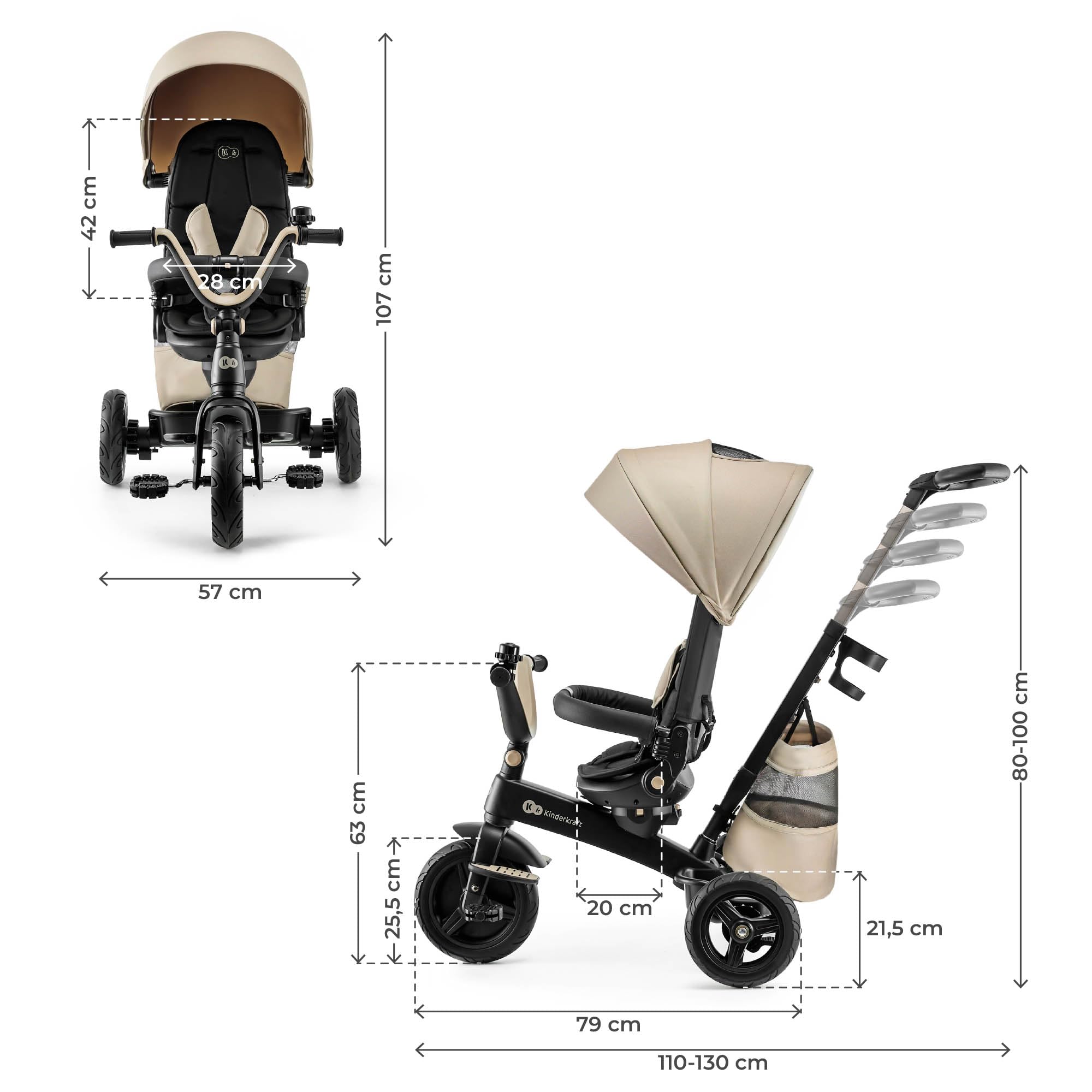 kinderkraft-easytwist-kinderdreirad-beige-360-grad-ab-9-monate image 3